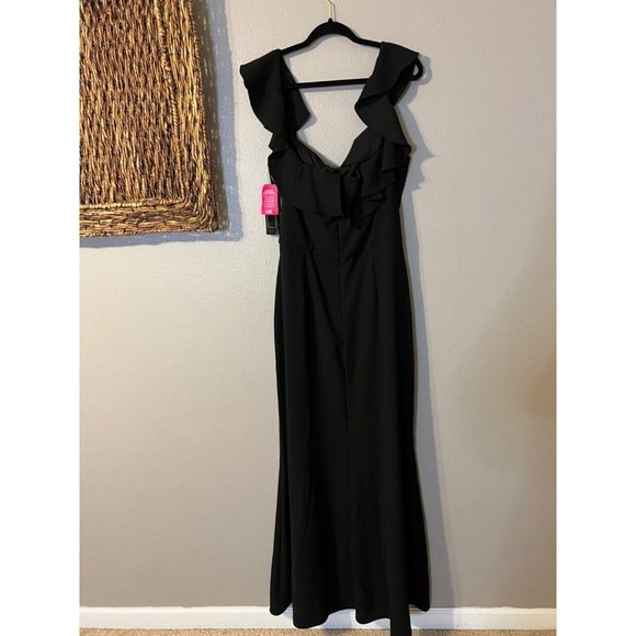 MSK Maxi Long Dress XL Black Flutter Off Shoulder Washable Wedding Cruise NWT - Picture 13 of 13